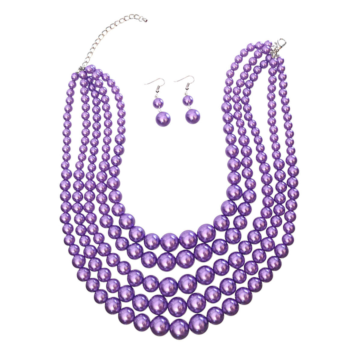 Light Purple Pearl Bead 5 Strand Set