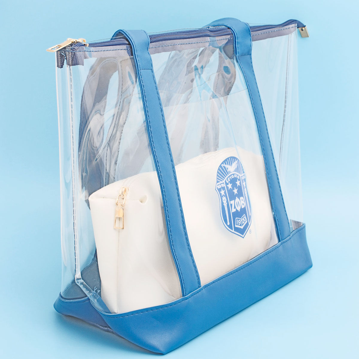 Tote Blue Clear ZPB Sorority Bag for Women