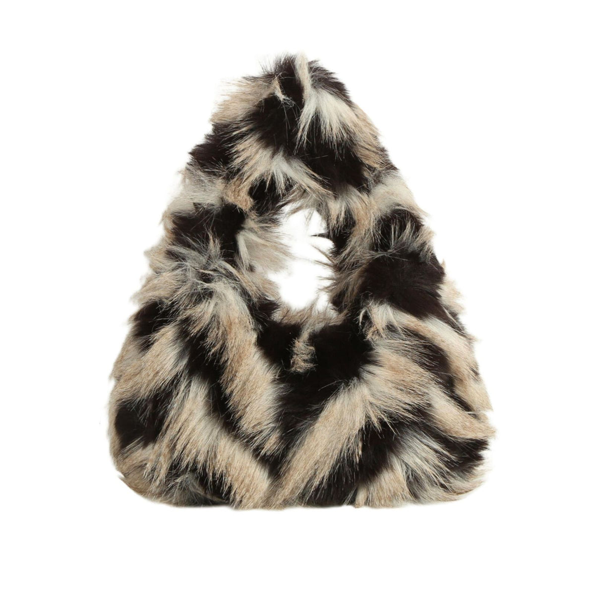 Shoulder Bag Cream and Black Fur Street Chic Purse