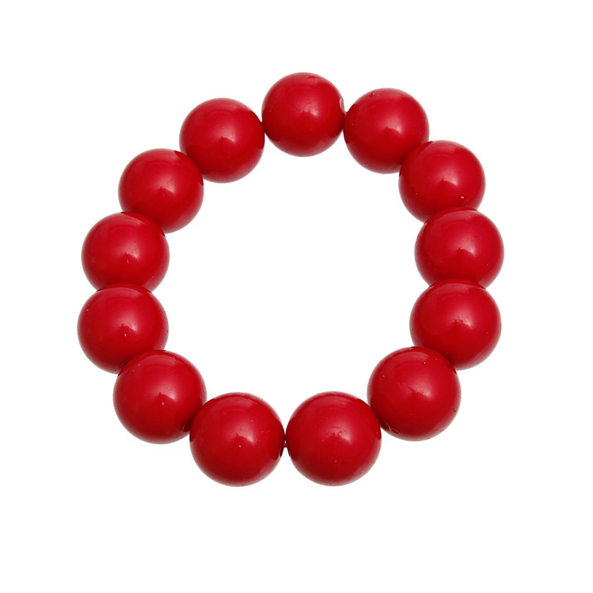 Bracelet Red Ball Bead Stretch for Women