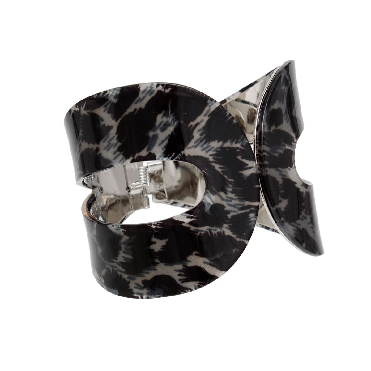 Cuff Wild Tribal Gray Leopard Print Loop Bracelet