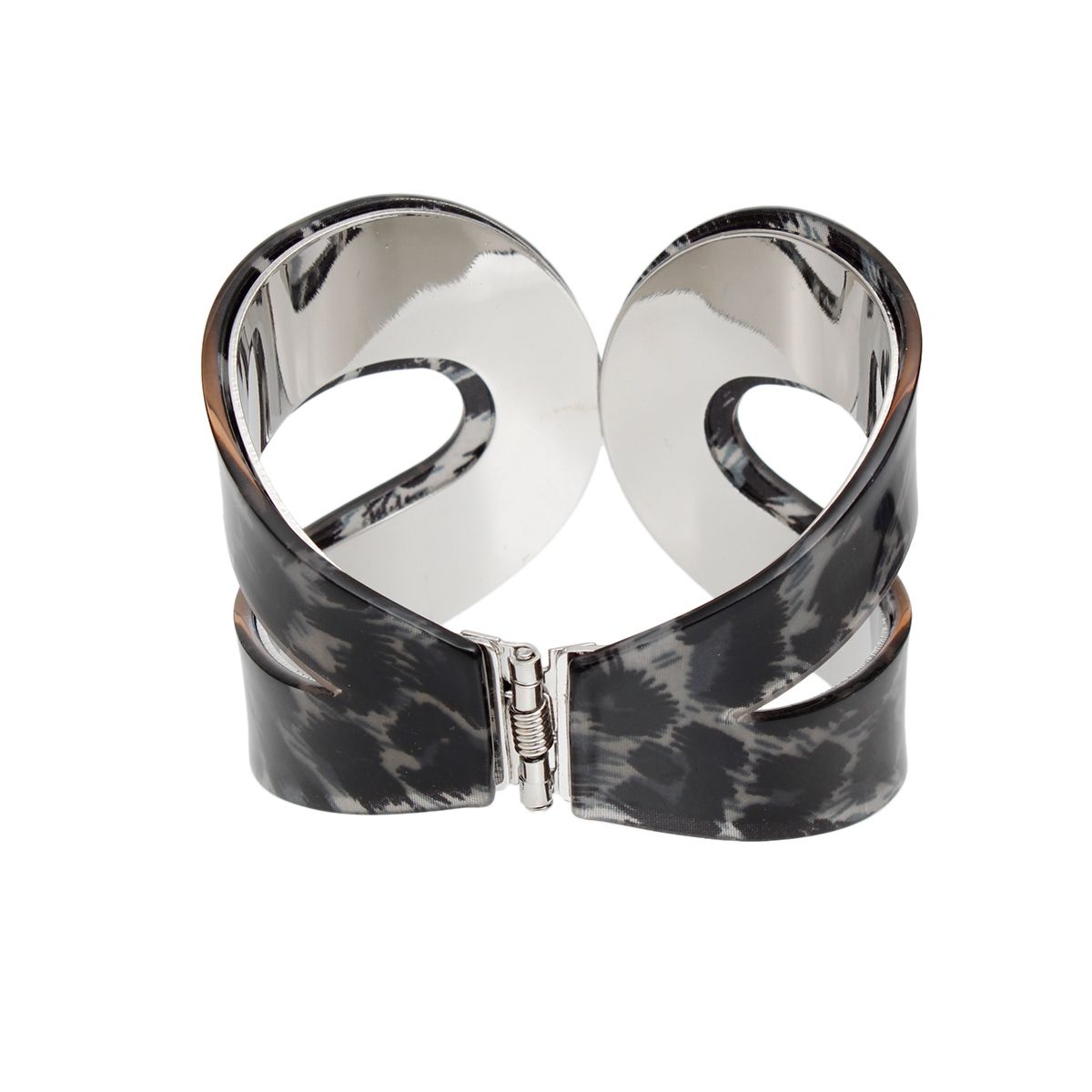 Cuff Wild Tribal Gray Leopard Print Loop Bracelet