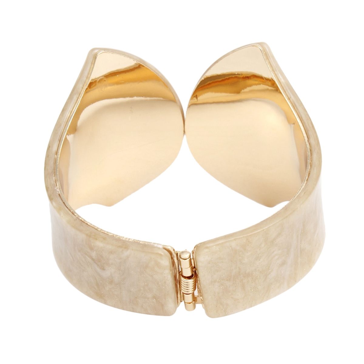 Cuff Ivory Marbled Pointed Hinge Bracelet Women