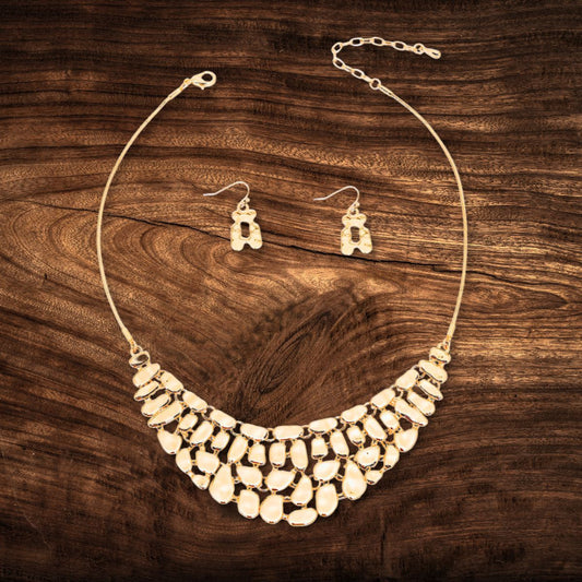 Gold Metal Link Collar Set