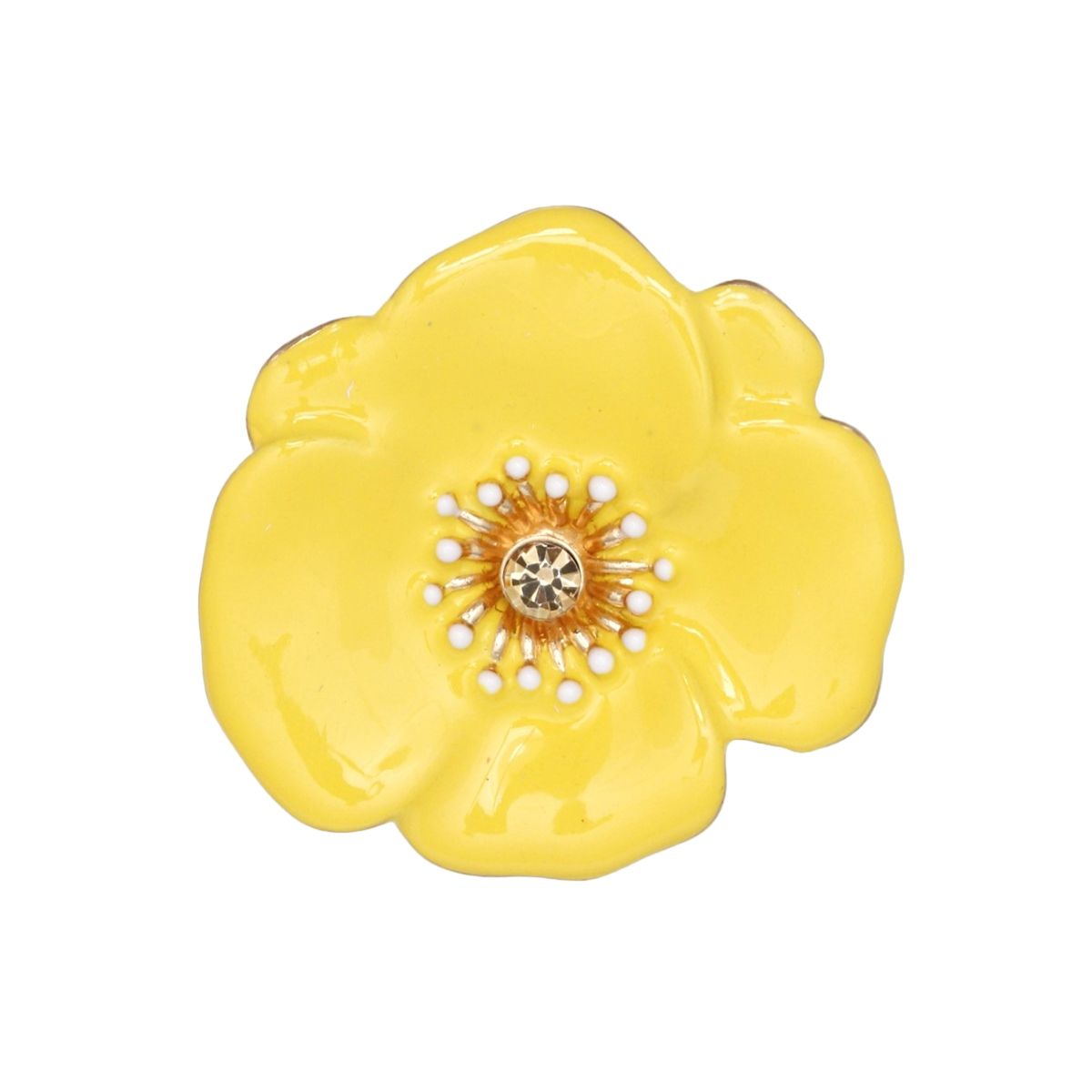 Magnetic Brooch Yellow Poppy Pin for Women