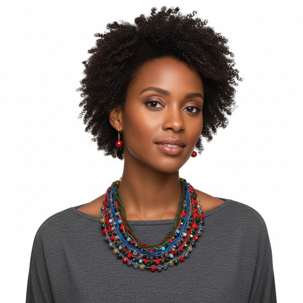 Multi Strand Glass Bead Necklace Set