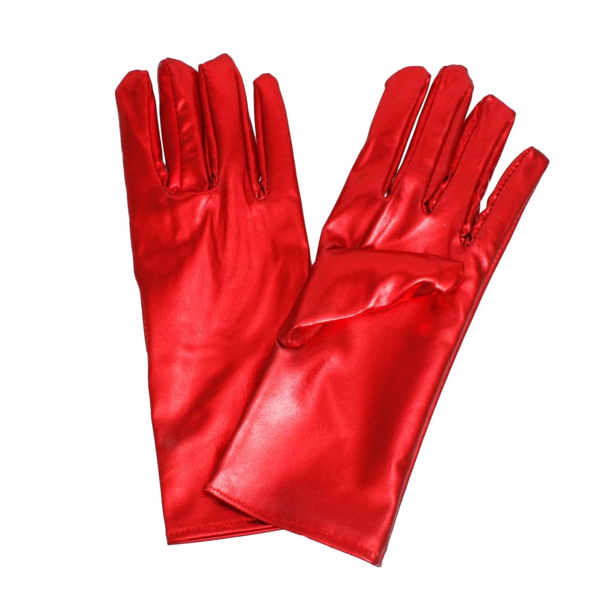 Red Metallic Formal Short Gloves DST for Women