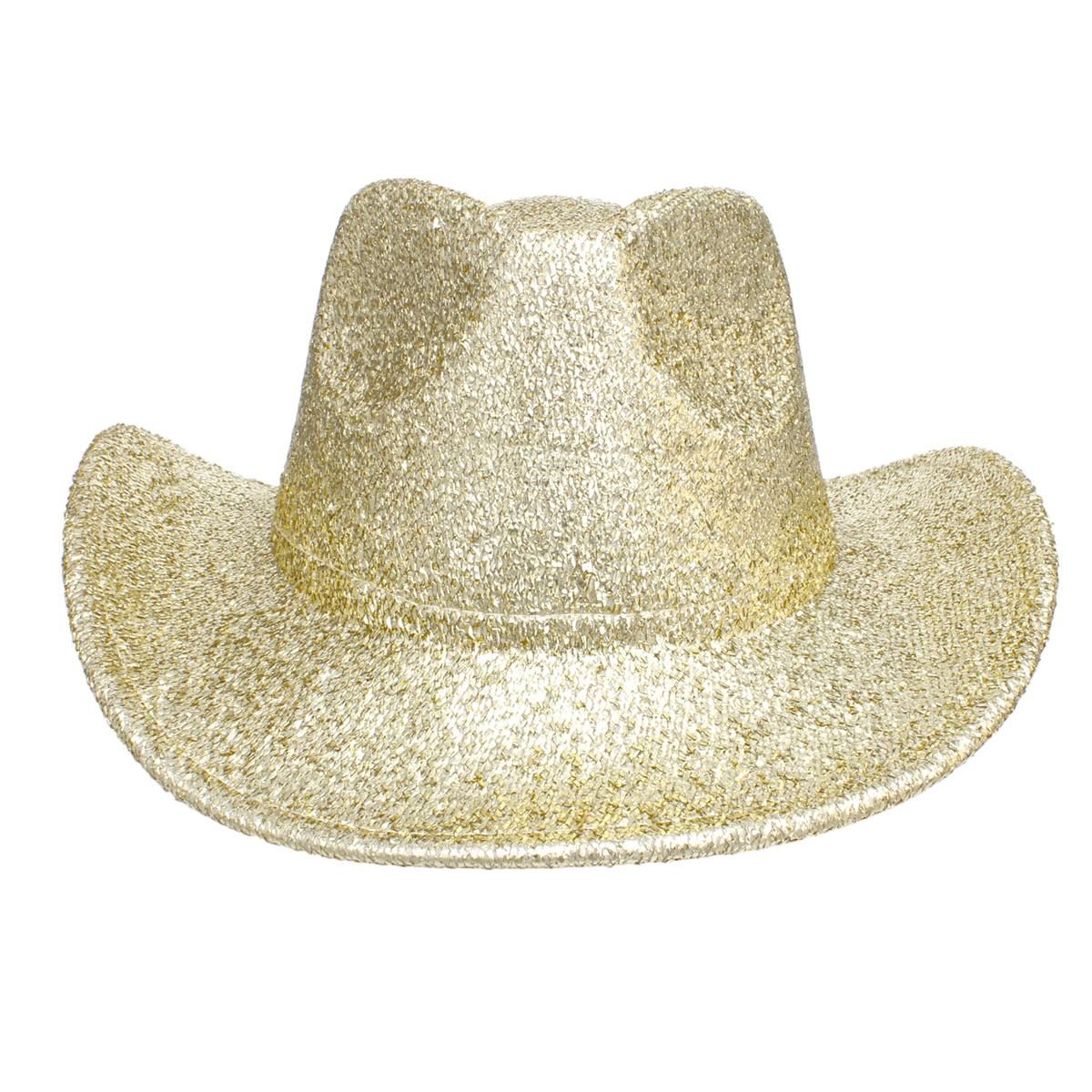 Cowboy Hat Gold Metallic Glittering Fashion Hat