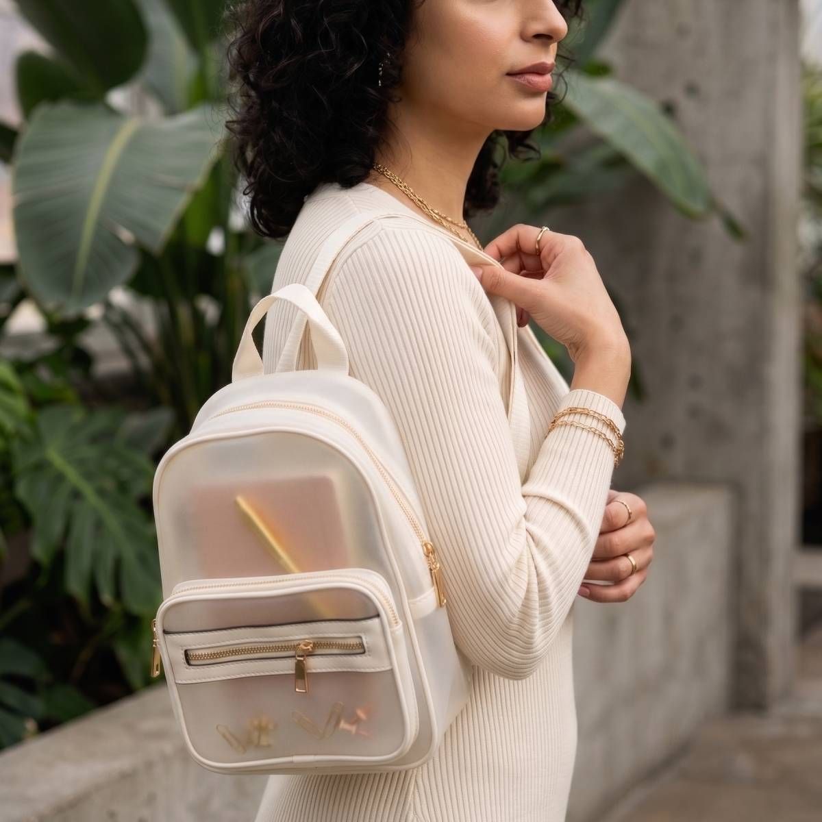 White Translucent Mini Backpack