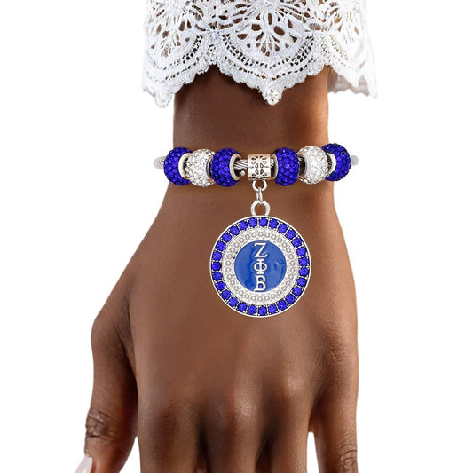 ZPB Greek Merch Bead and Charm Cable Bracelet
