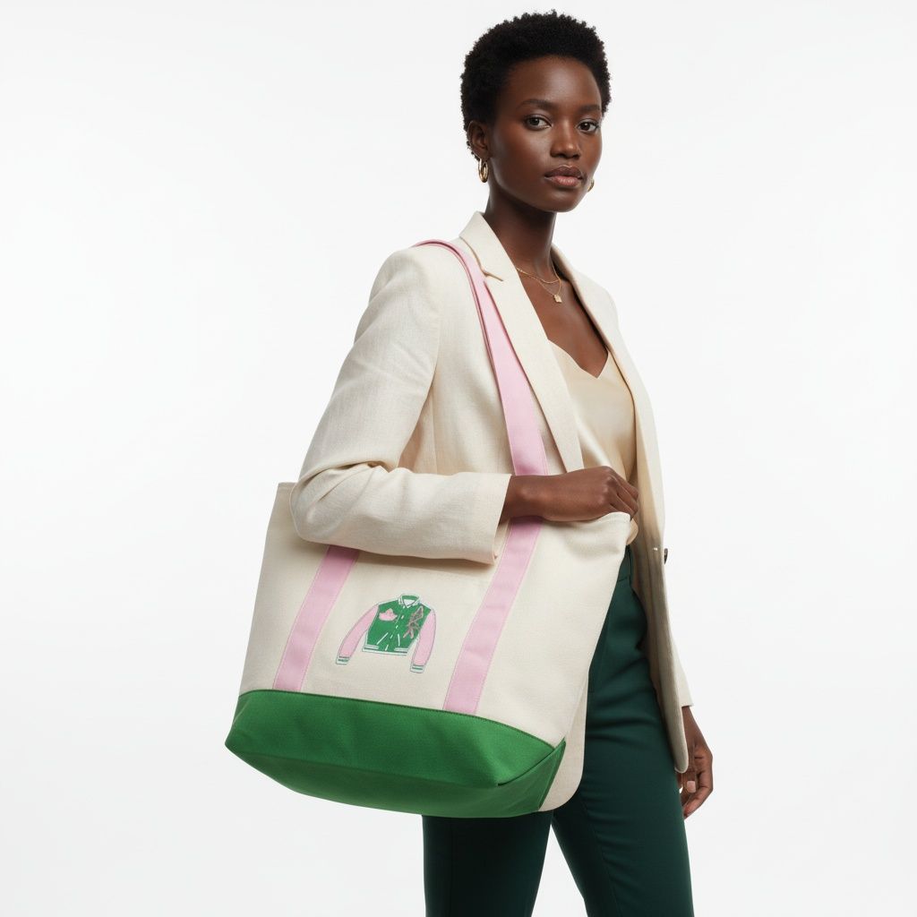 AKA Sorority Large Canvas Tote Bag Reusable Merch