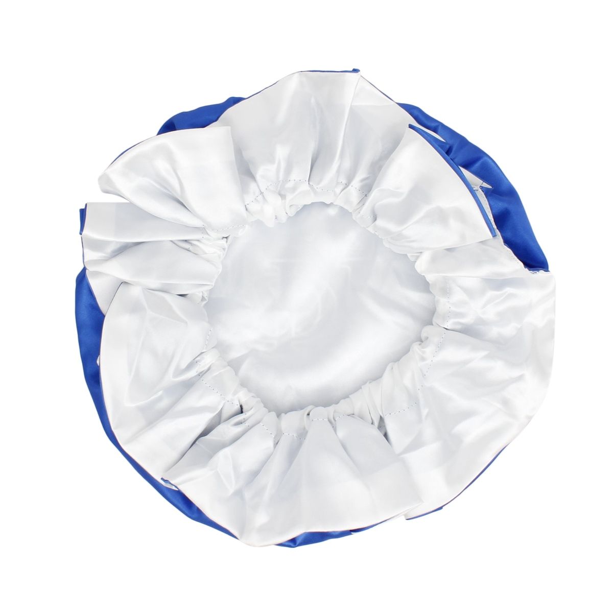 ZPB Sorority Blue White Satin Sleep Bonnet Cap