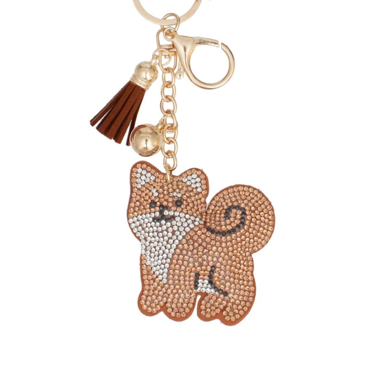 Keychain Cute Shiba Dog Pet Rhinestone Bag Charm