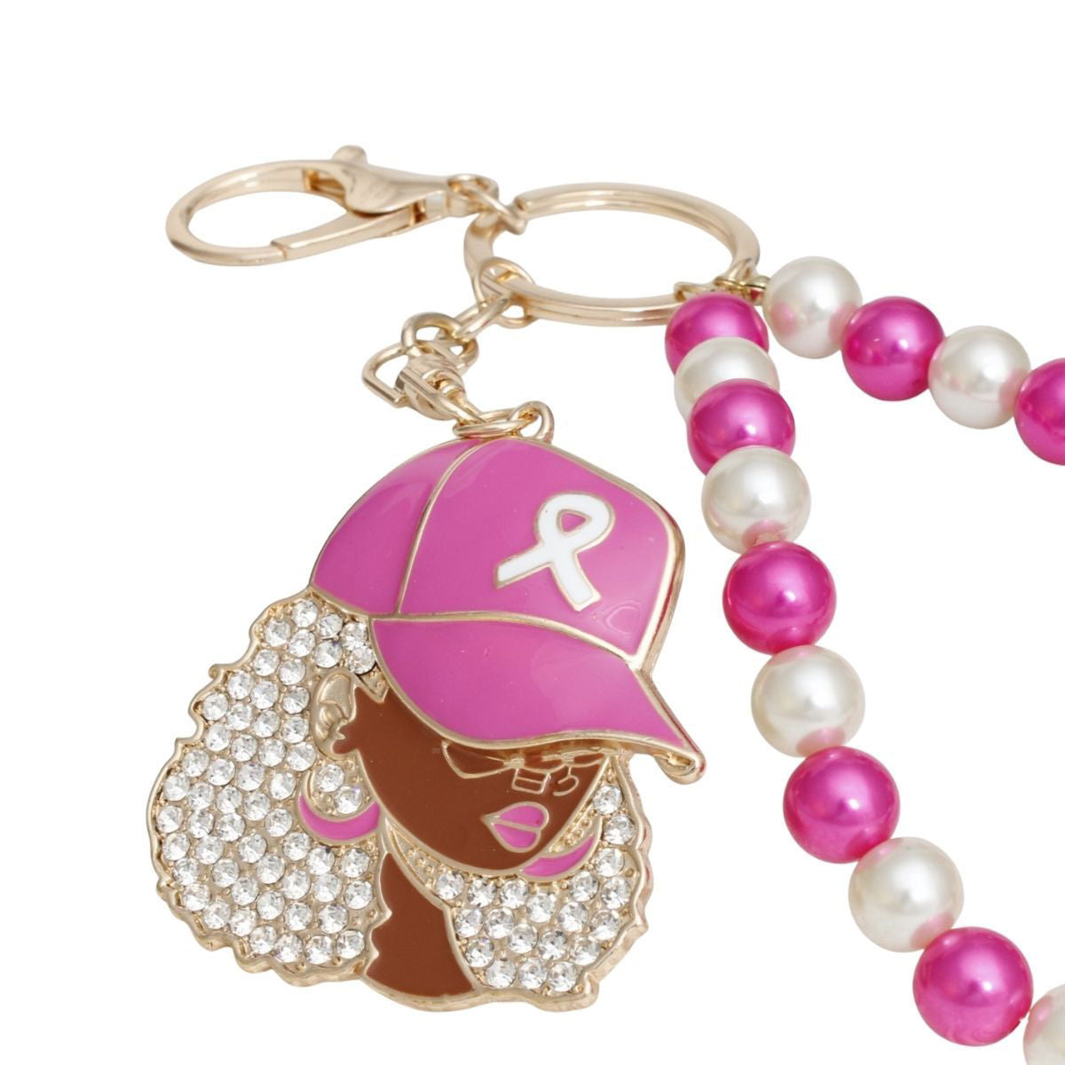 Breast Cancer Supportive Sister Gold Keychain Clip
