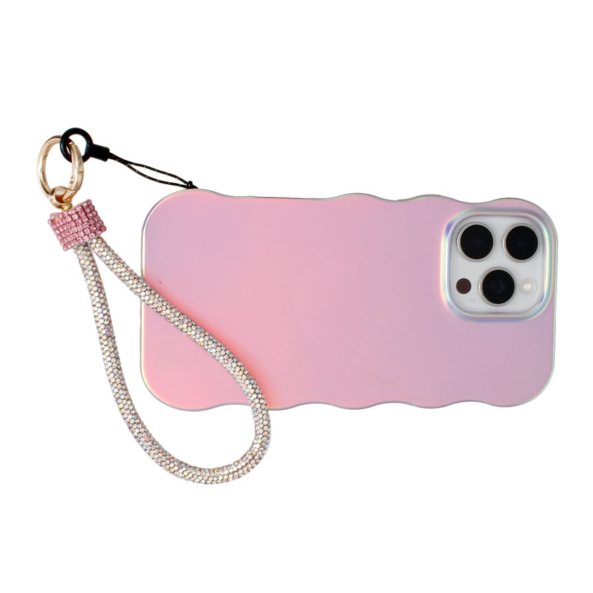 Rhinestone Phone Wrist Strap Pink Bling Accessory