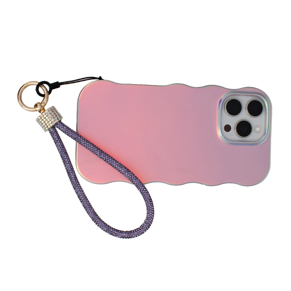 Rhinestone Phone Wrist Strap Purple Bling Accessory
