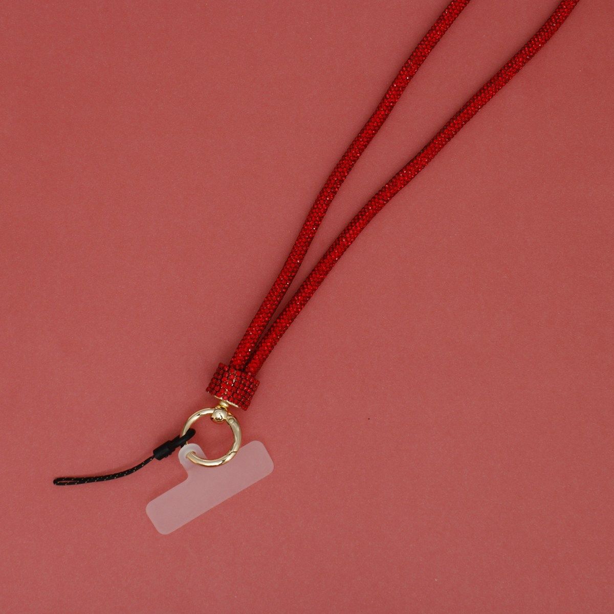 Rhinestone Long Phone Strap Red Bling Lanyard