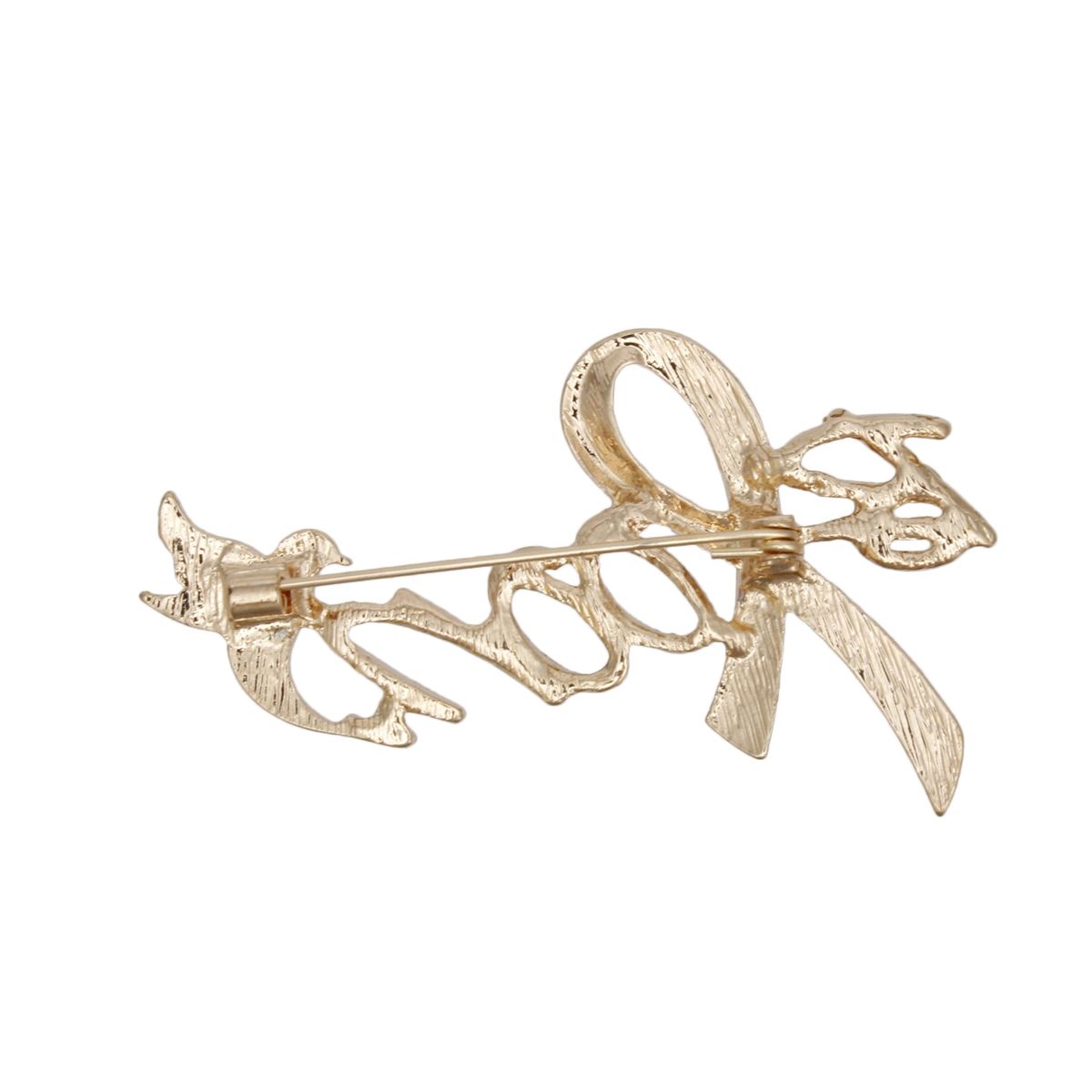 Breast Cancer Gold Bloom Pink Ribbon Brooch Pin