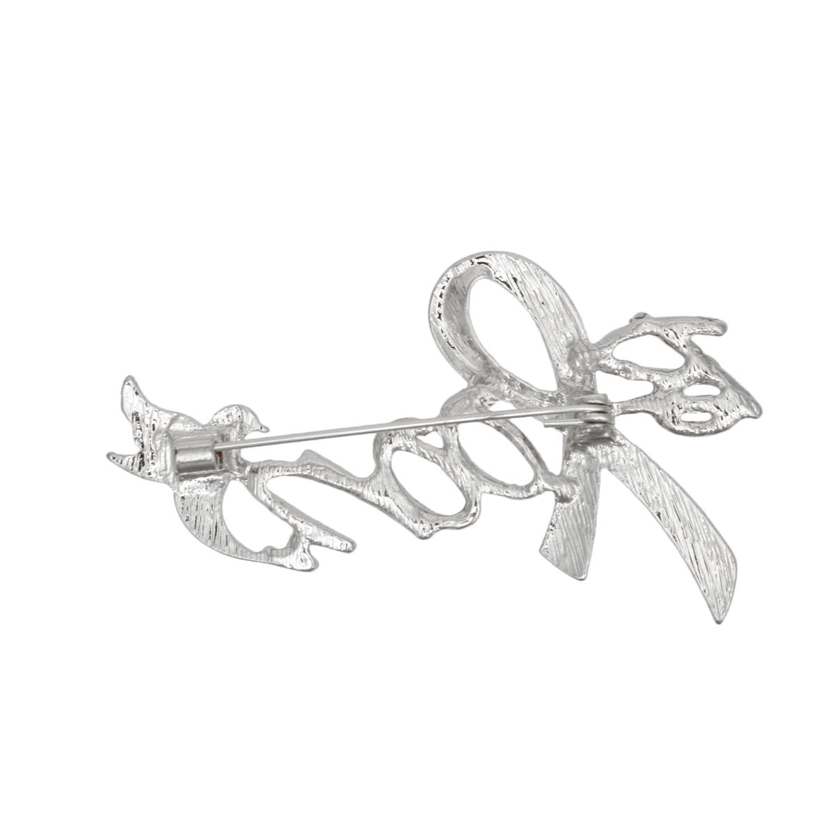 Breast Cancer Silver Bloom Pink Ribbon Brooch Pin
