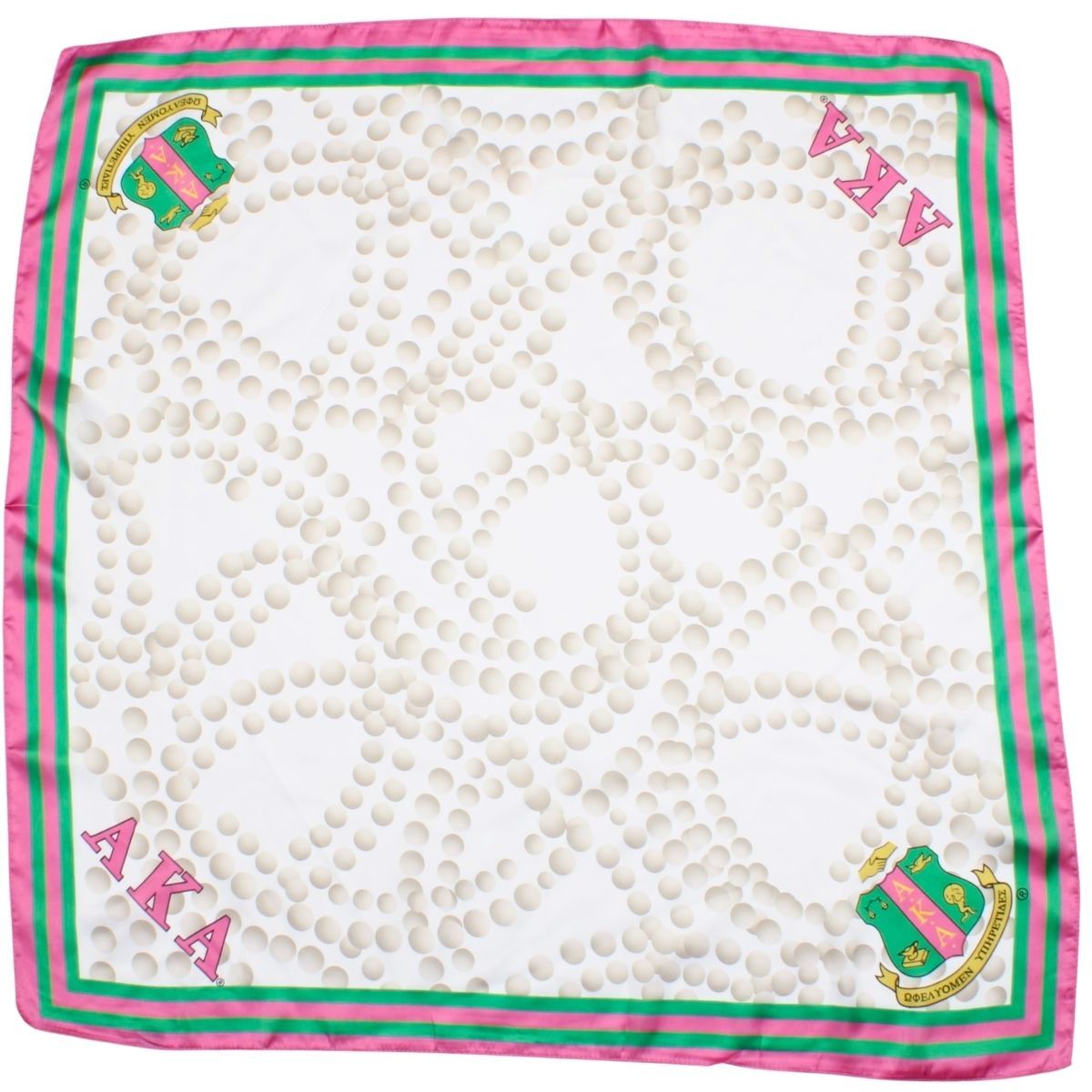 AKA Sorority Pearl Print Square Scarf for Women