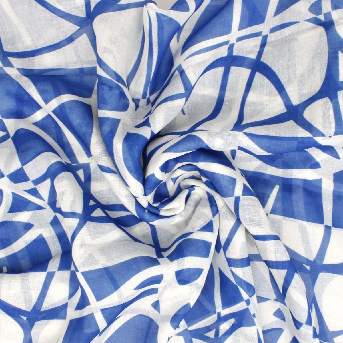 ZPB Sorority Blue White ColorBlock Swirl Kimono