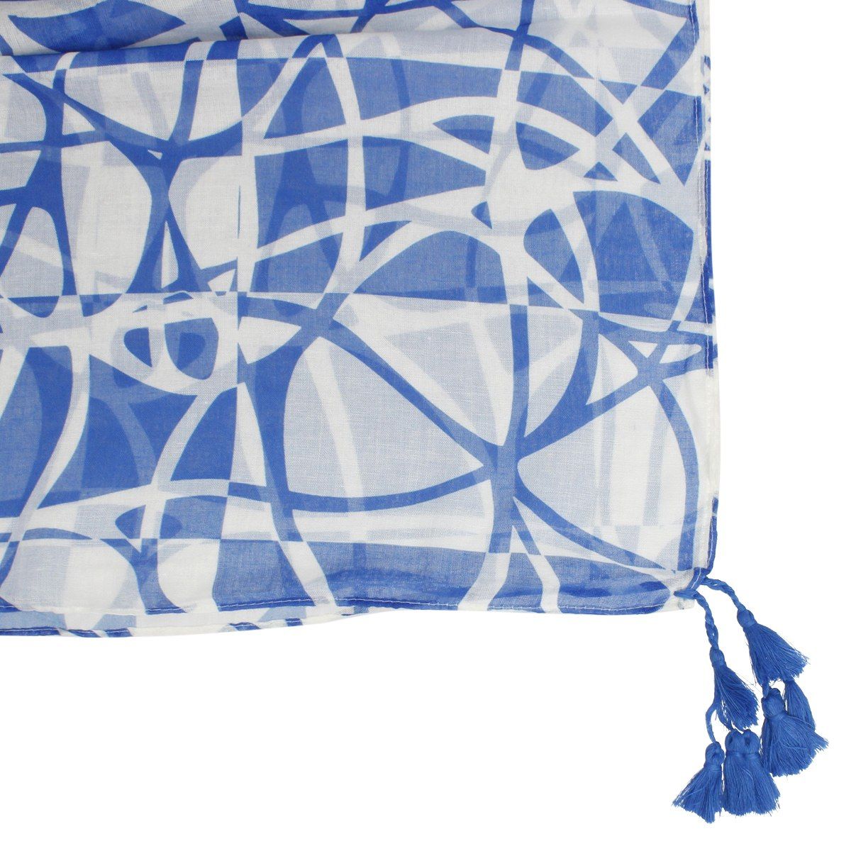 ZPB Sorority Blue White ColorBlock Swirl Kimono