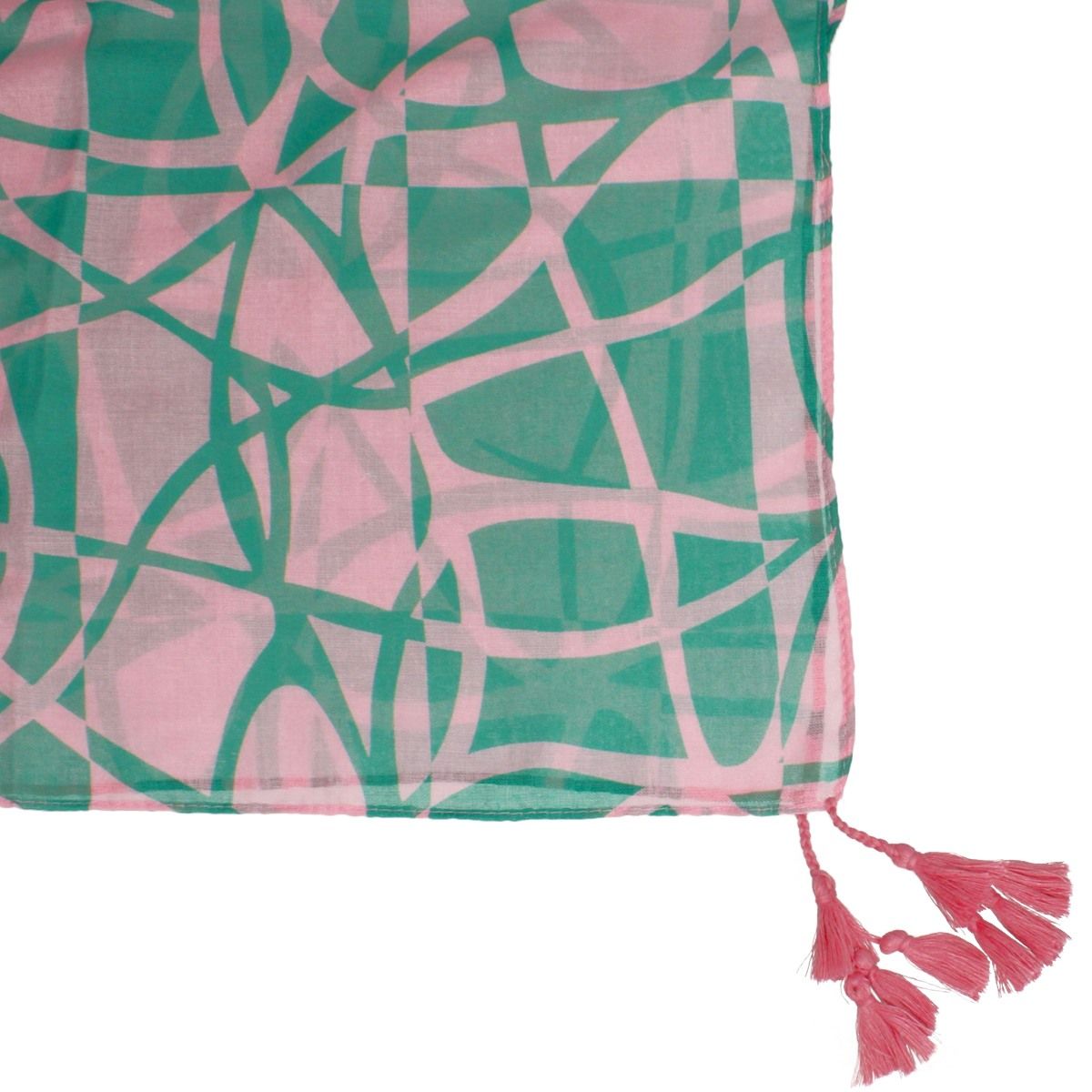 AKA Sorority Pink Green ColorBlock Swirl Kimono