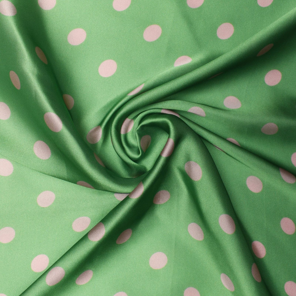 Green and Pink Polka Dot Silky Square Scarf AKA