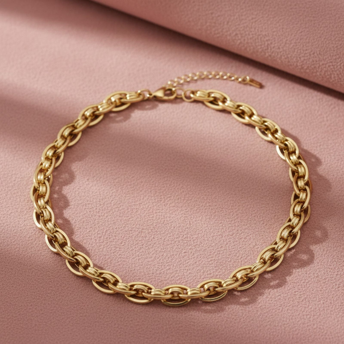 8mm Gold 18K Steel Handmade Chain Necklace