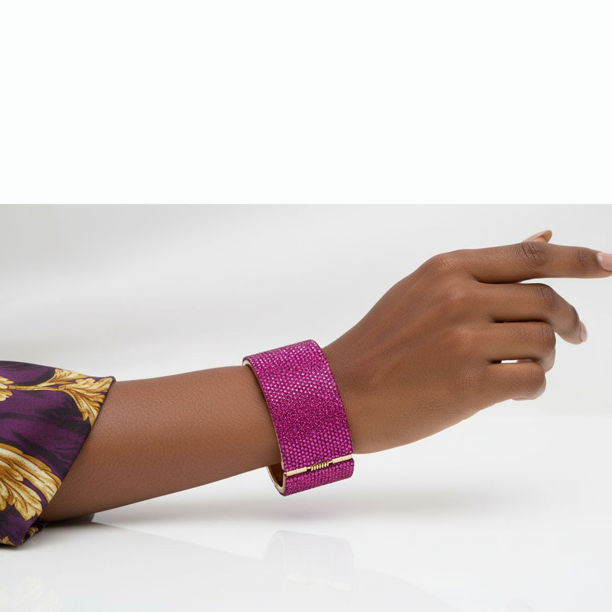 Cuff Confident Glamor Fuchsia Pave Finish Bracelet