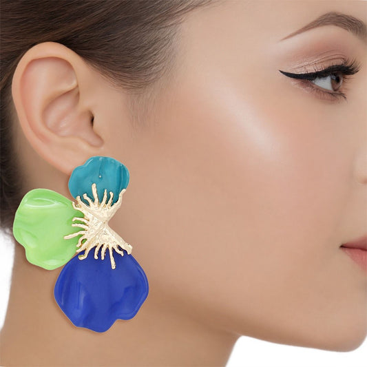 Studs Ocean Garden Tropical Bloom Petal Earrings