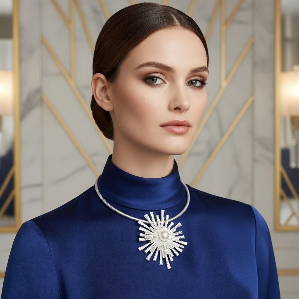 Pendant Matte Silver Metal Sunburst Flower Necklace