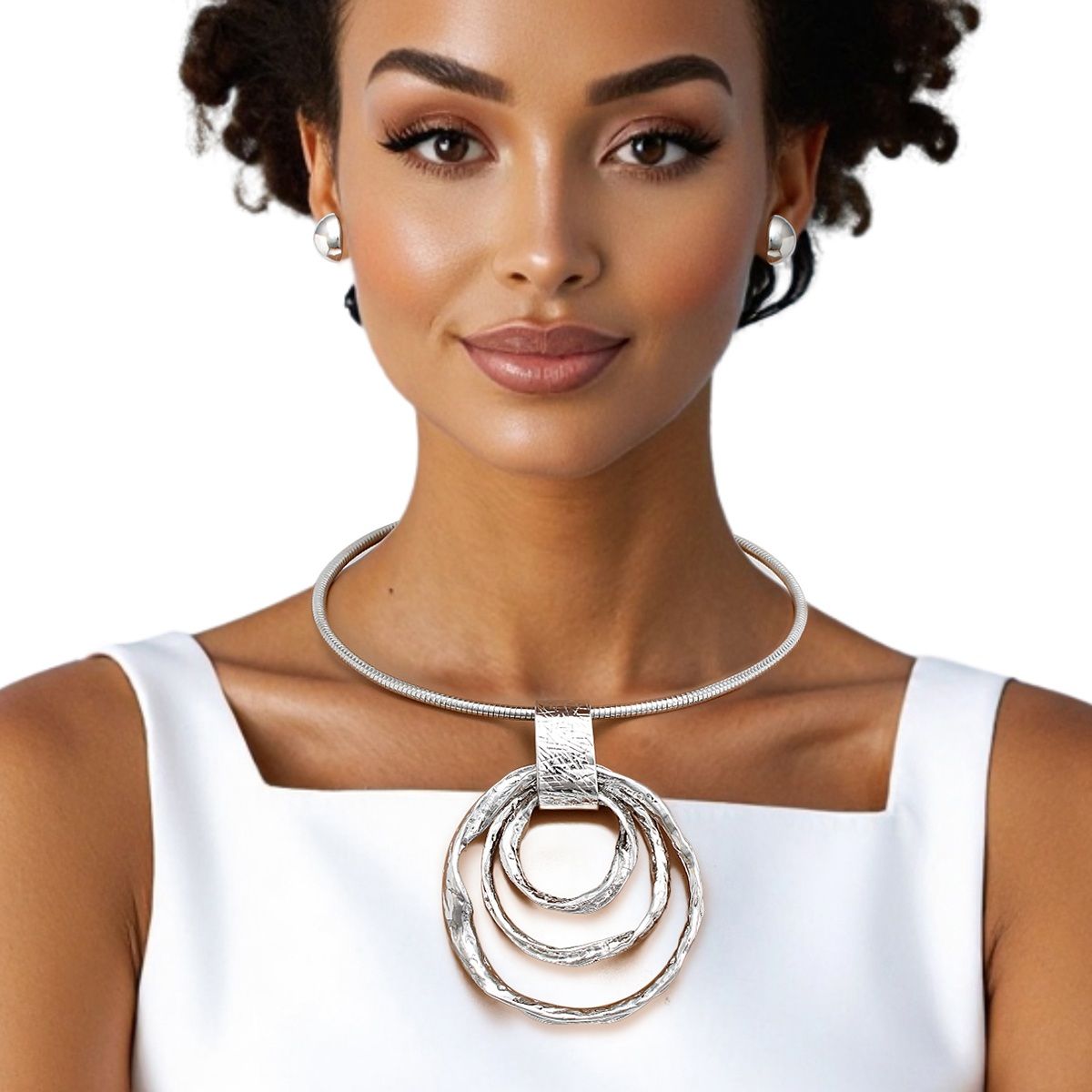 Pendant Silver Heavy-Weight Circular Necklace