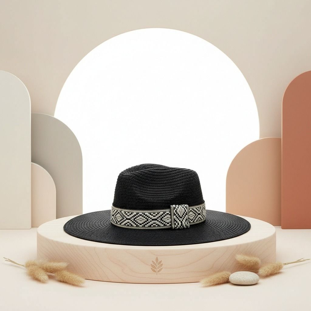 Black Straw Panama Fedora