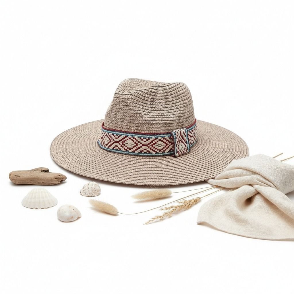 Pink Straw Panama Fedora
