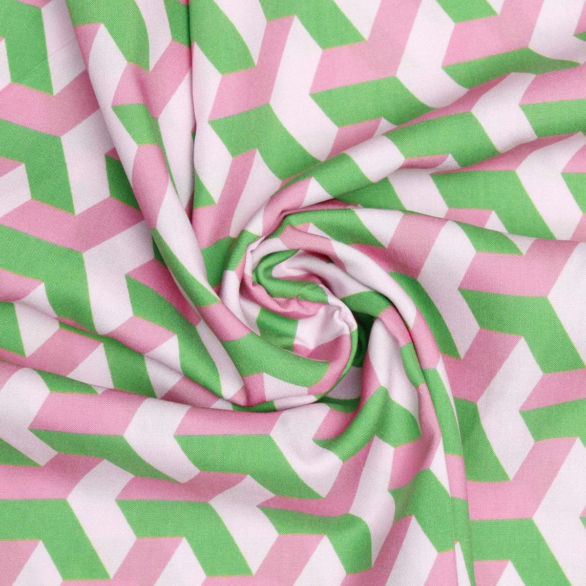 Kimono Pink Green Block Print AKA Women