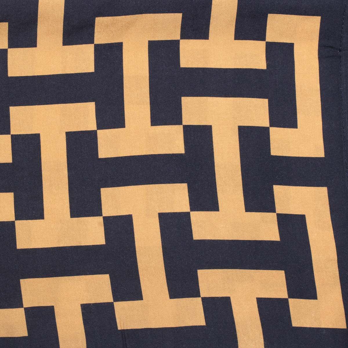Kimono Black and Camel Geometric Print Women