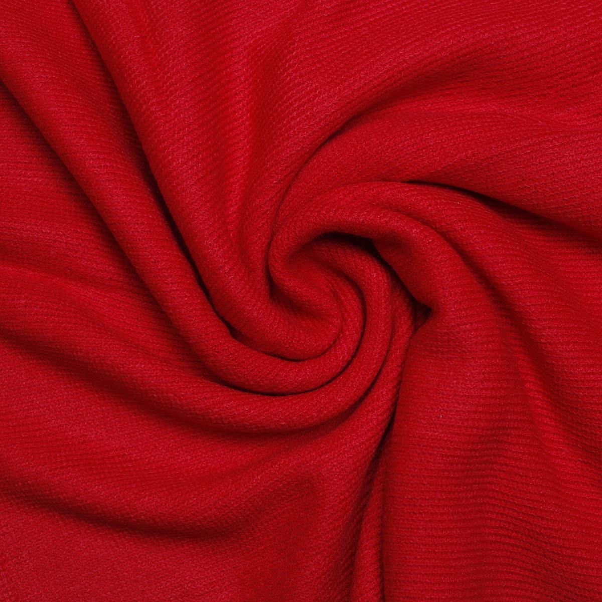 DST Sorority Red Knit Ivory Fur Ruana Scarf Wrap