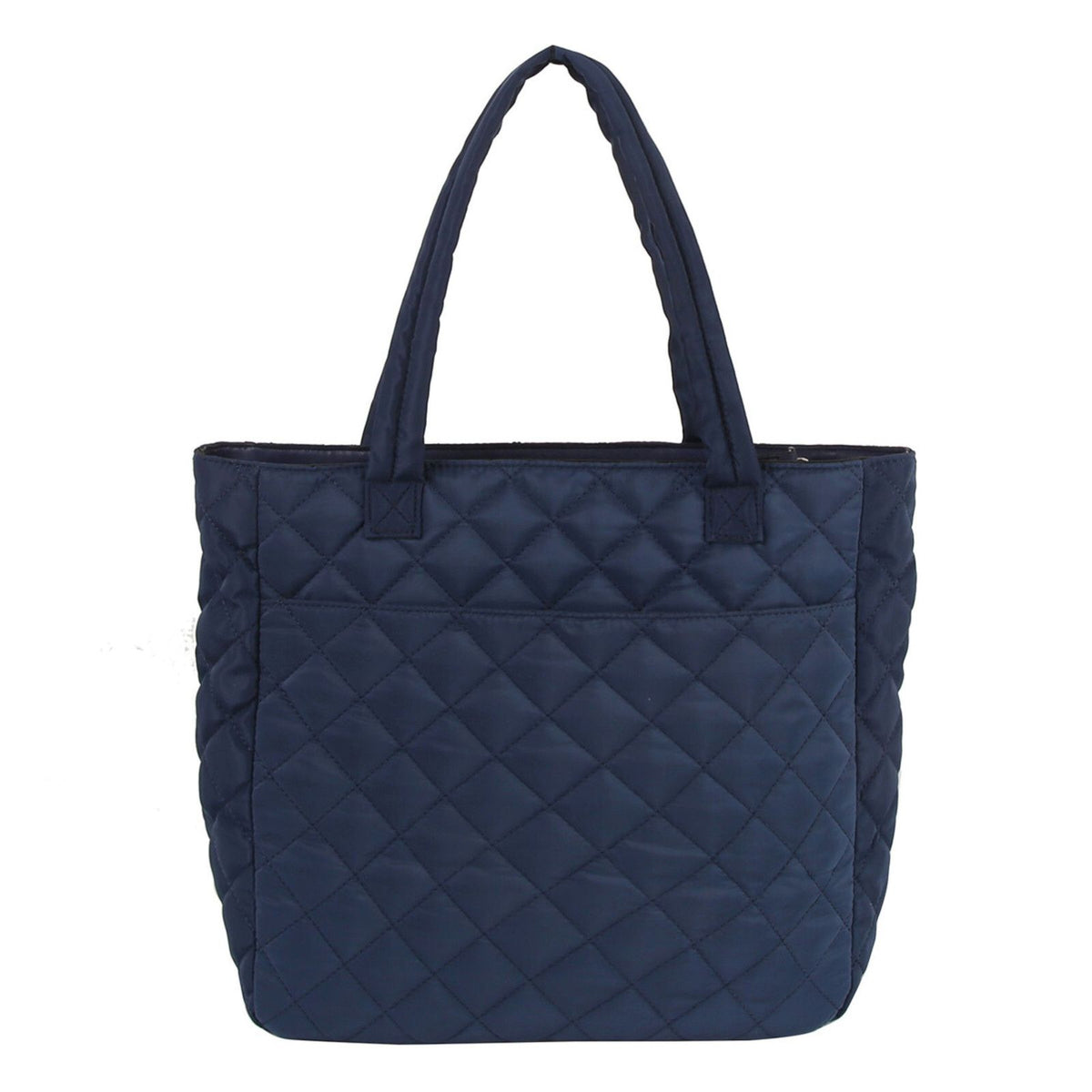 Tote Bag Navy Quilted Large Pocket Travel Purse