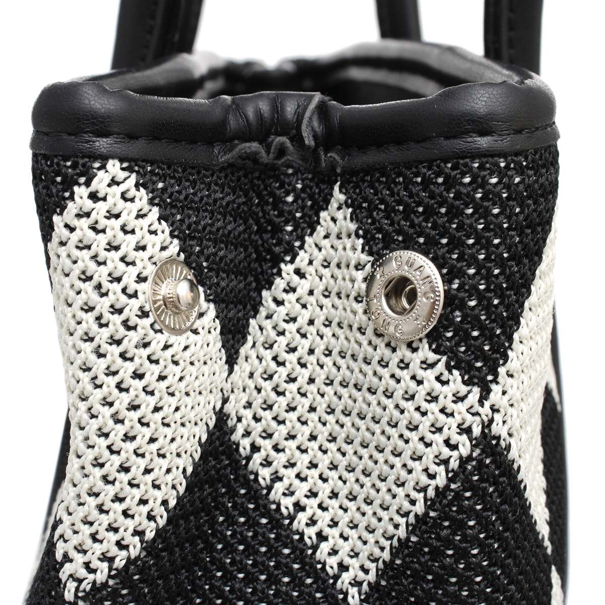 Top Handle Black Harlequin Detail Square Handbag