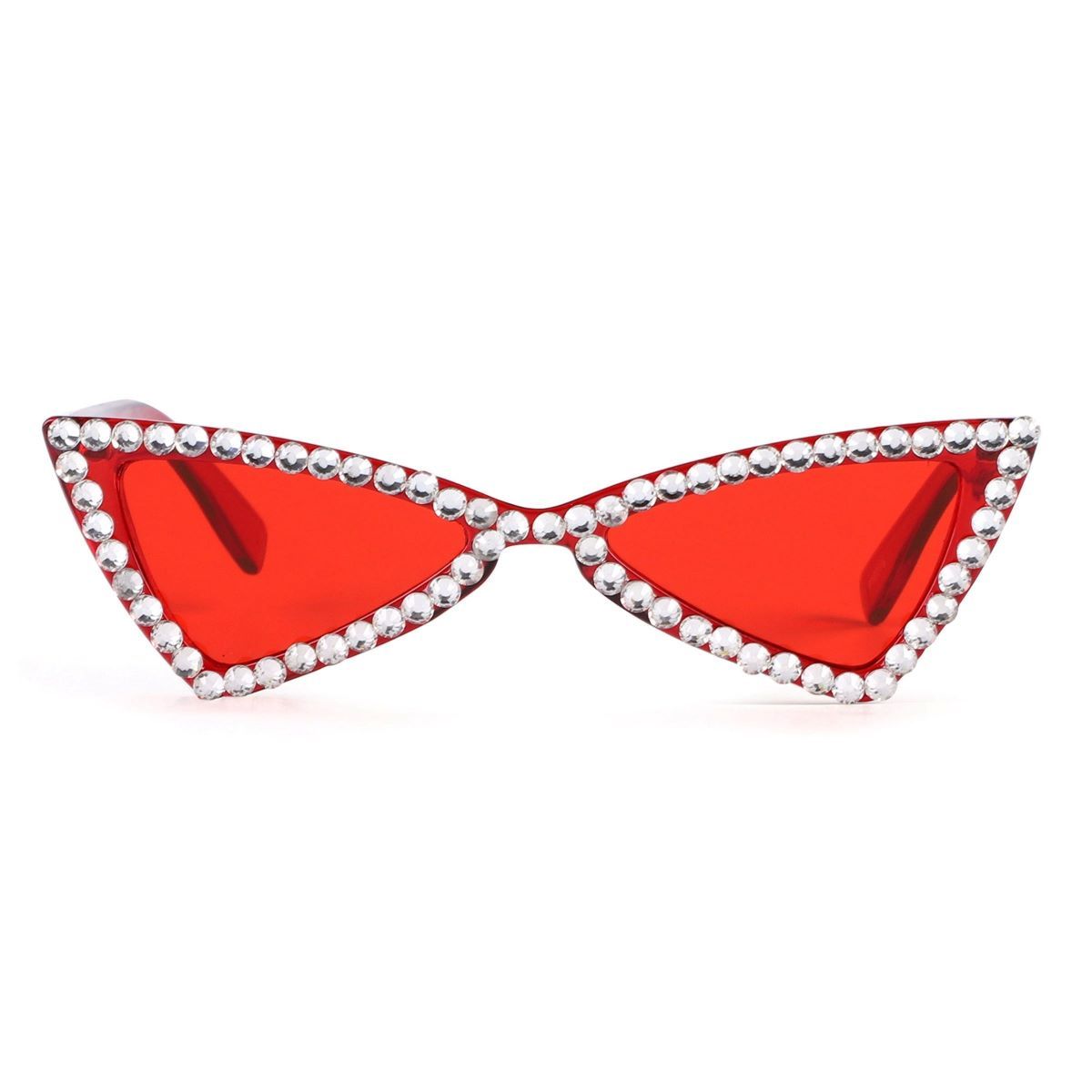 Sunglasses Red Cat Eye Rhinestone Retro Eyewear