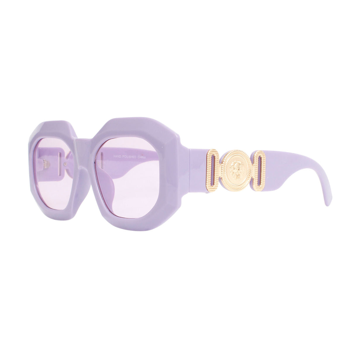 Sunglasses Purple Oversized Geo Luxe Eyewear