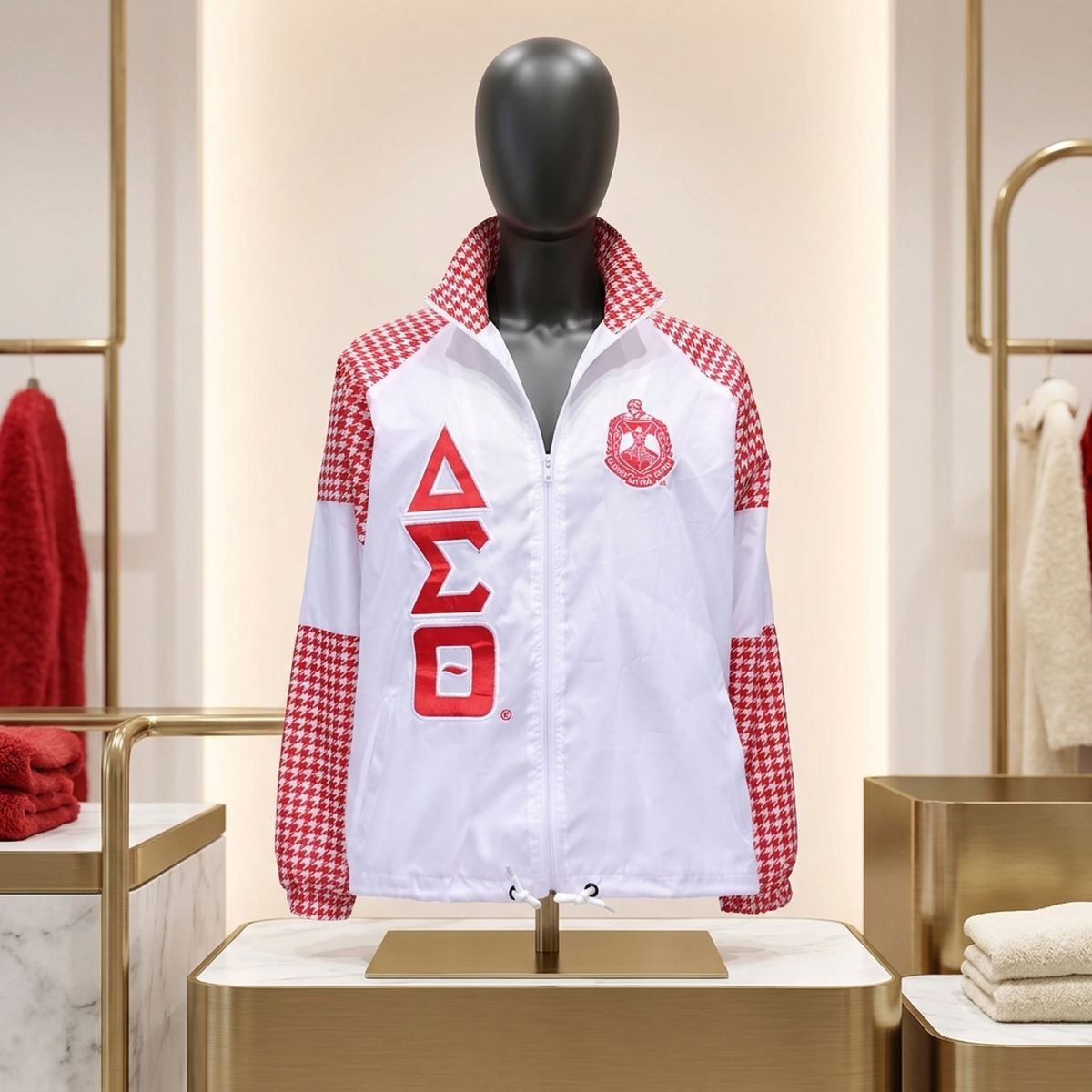 DST Greek Apparel 3XL White Windbreaker Jacket