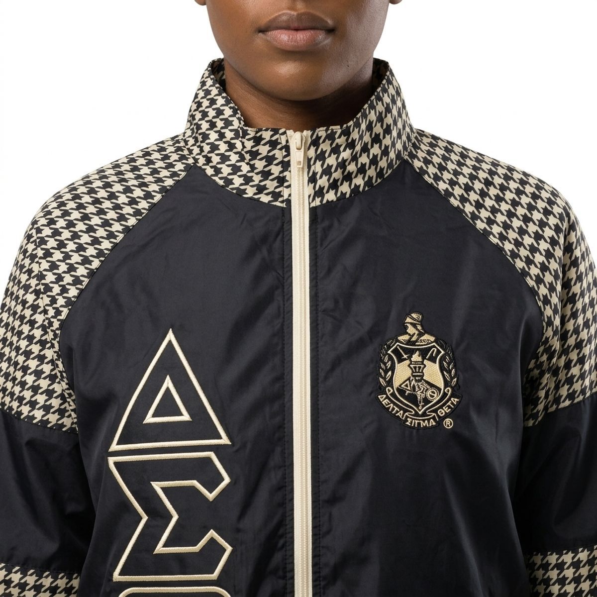 DST Greek Apparel Large Black Windbreaker Jacket