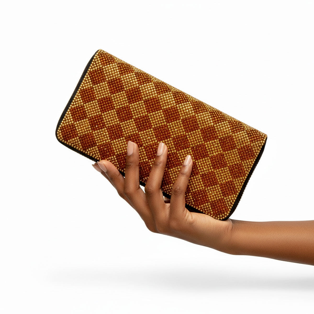 Harlequin Rhinestone Zippered Wallet