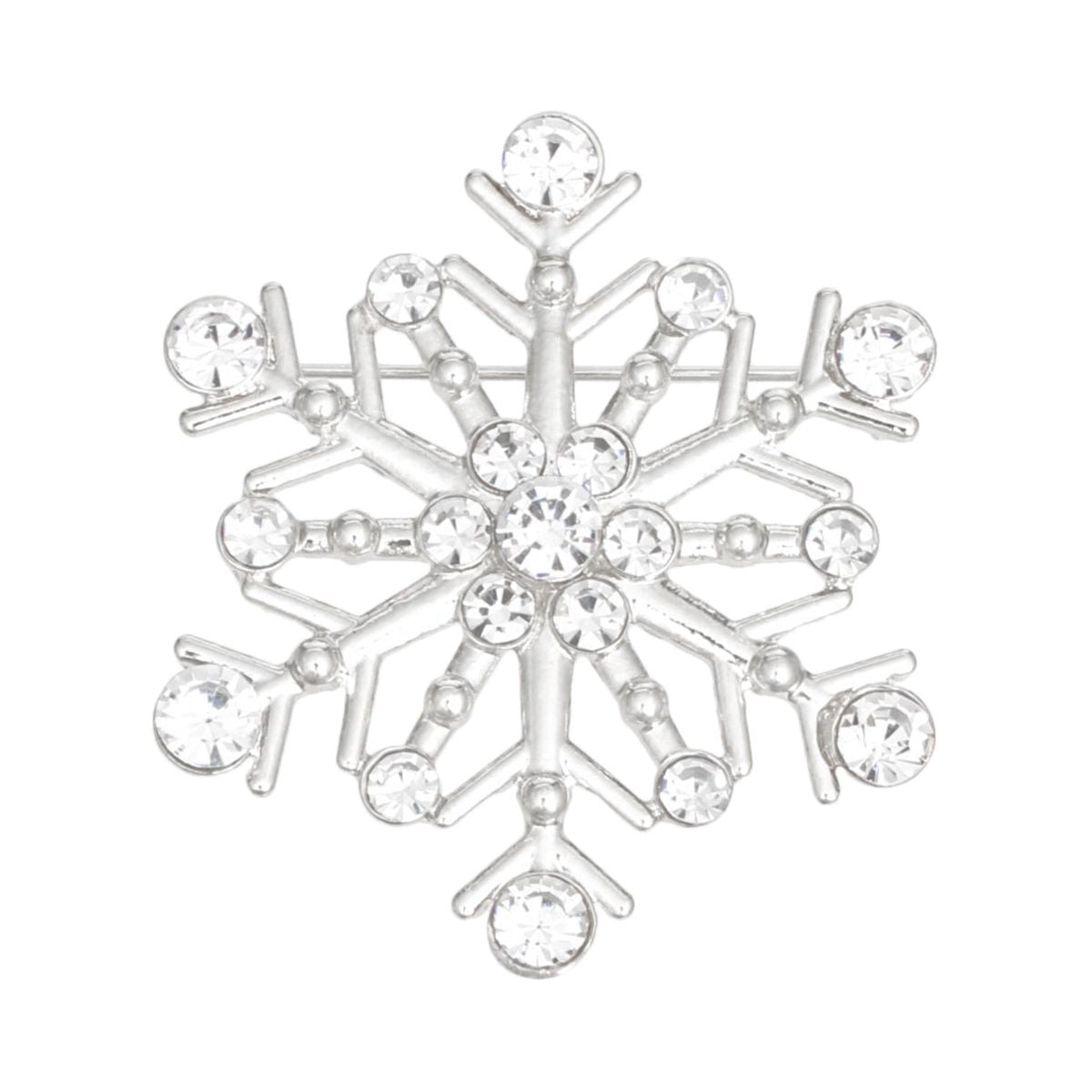 Brooch Stellar Snowflake Silver Pin for Women