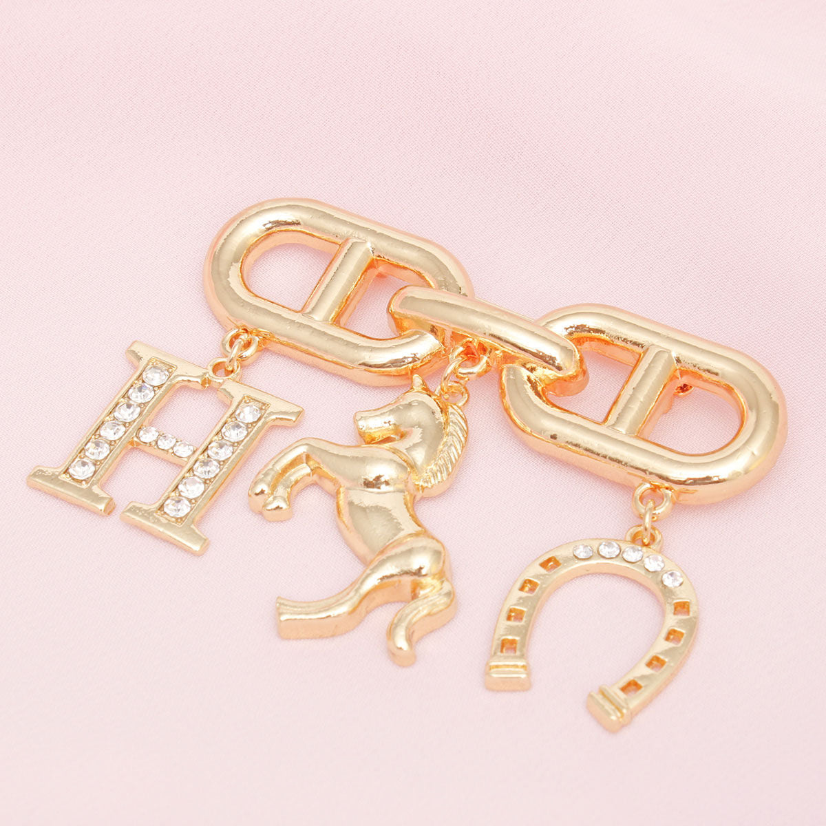 Brooch Gold Iconic H Equestrian Parisian Pin
