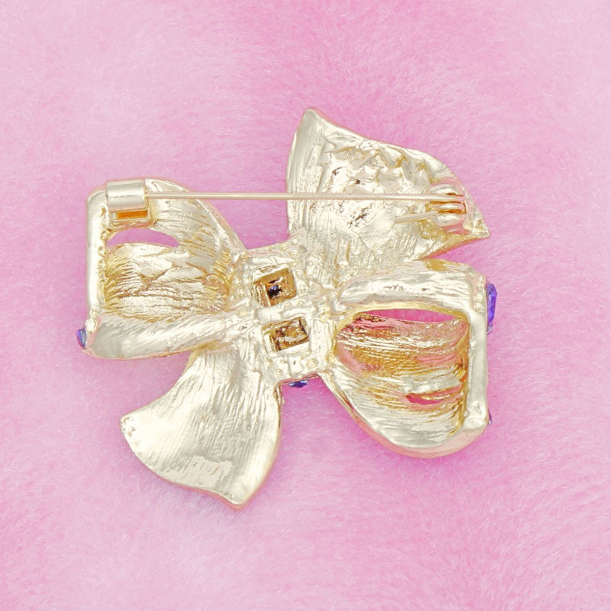 Brooch Graceful Royal Blue Ribbon Bow Classic Pin