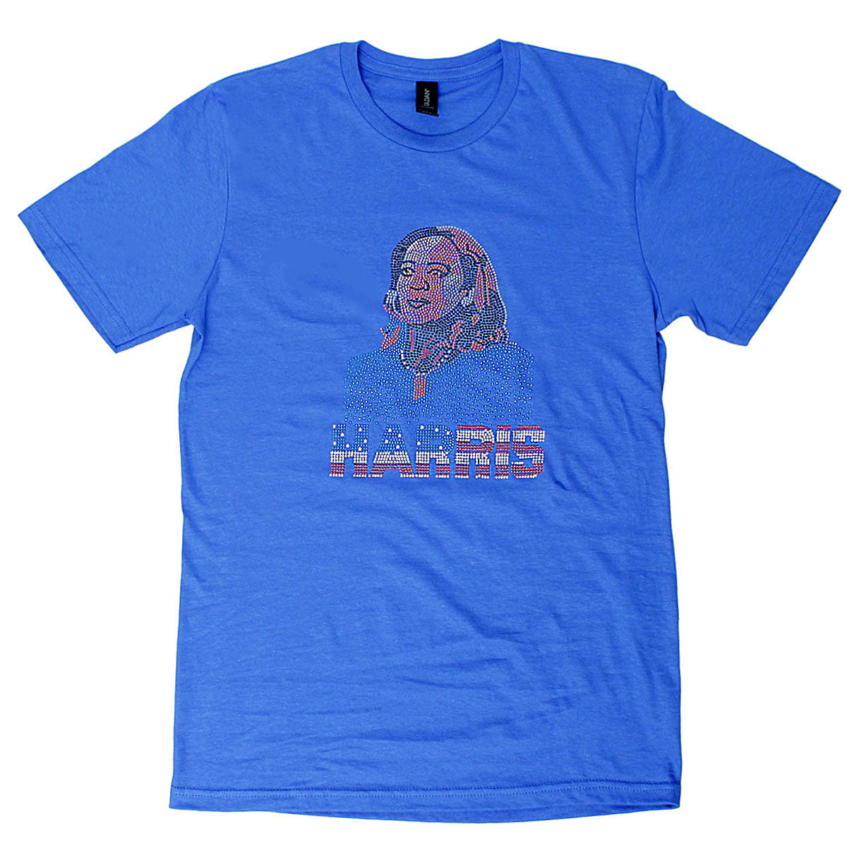 Shirt XL Blue HARRIS Face Bling Tee for Women
