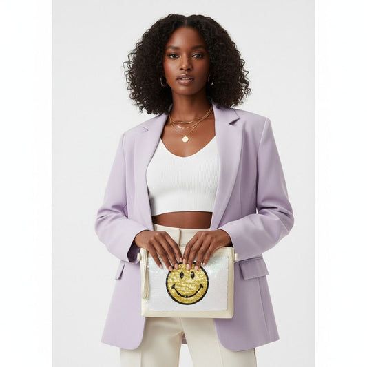 Gold Smile Sequin Clutch